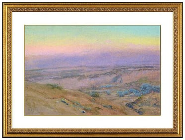 Howard Russell Butler Original Landscape Pastel Painting Signed Framed Artwork