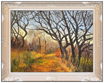 Paul Emile Pissarro Original Landscape Oil Painting Signed Framed Canvas