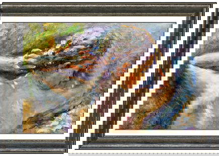 Jose Royo Original Female Portrait Oil Painting Signed Framed Canvas: This Lot includes:Gallery Coa & Free Domestic Shipping (*Insurance And International Shipping For An Additional Charge)Artist: Jose Royo Title: Junto a Las RocasMedium: Oil Painting on CanvasSize: 11"