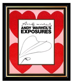 Andy Warhol Heart Original Ink Drawing Signed Twice Pop Art Framed Rare Artwork