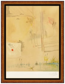 Salvador Dali Marquis De Sade Arrival Original Hand-Signed Color Lithograph Framed