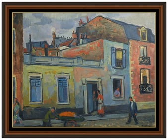 Gerrit Hondius Original Figurative Cityscape Oil Painting Signed Framed Canvas