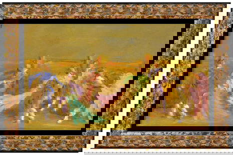 Lee Jackson Original Matadors Figurative Oil Painting Signed Framed Board: This lot includes:Gallery COA & free domestic shipping (*insurance and international shipping for an additional charge)Artist: Lee JacksonTitle: Matadors Casting Before the CorridaMedium: Oil Painting