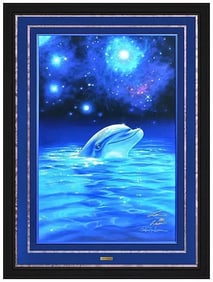 Christian Riese Lassen Signed Dolphin Sea Life Hand Embellished Lassengraph
