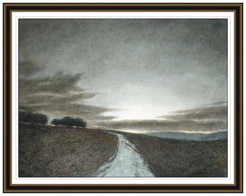 Greg Mort Large Watercolor Landscape Painting Signed and Framed Original Art