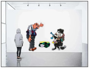 Ricky Bernstein Mischievous Max Wall Sculpture Blown Glass Signed Artwork