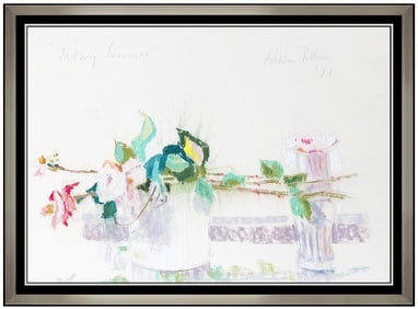 Hobson Pittman Floral Still Life Pastel Painting Signed Original Framed Artwork