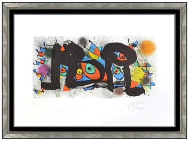 Joan Miro Sculptures Color Lithograph M948 Signed Modern Art Framed Original
