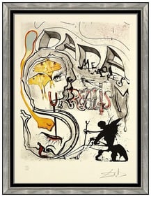 Salvador Dali Angel of Dada Hand Signed Etching Surreal Original Framed Artwork