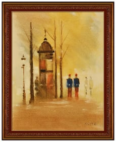 Anthony Robert Klitz Paris Cityscape Oil Painting on Canvas Signed Original Art
