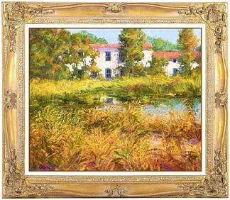 Frederick R Wagner Water Landscape Pastel Painting Signed Framed Original Artwork