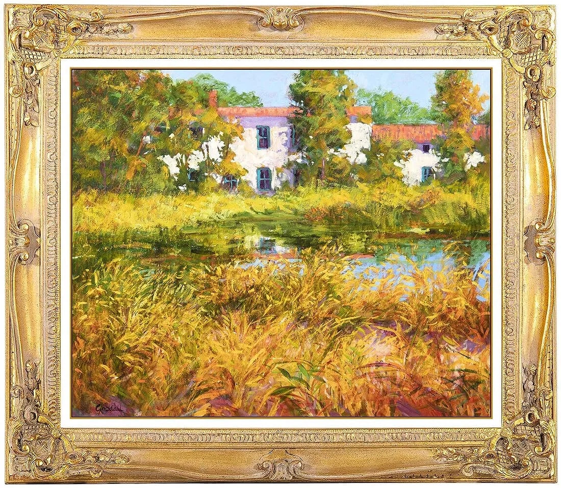 Frederick R Wagner Water Landscape Pastel Painting Signed Framed Original Artwork: This lot includes:Gallery COA & free domestic shipping (*insurance and international shipping for an additional charge)Artist: Frederick R Wagner Title: The Ship Yard Medium: Pastel painting on Art Pa