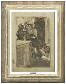 Frank Tenney Johnson Western Landscape Oil Painting on Board Signed Original Art