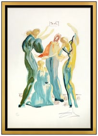 Salvador Dali La Danse Original Etching Print Signed Figures Framed Artwork
