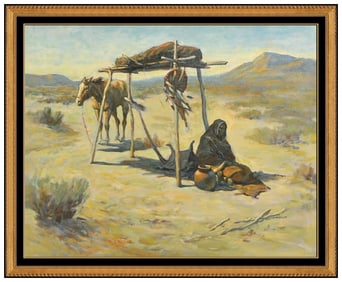 Ronald Crooks Original Oil Painting Canvas Western Portrait Signed Framed Art