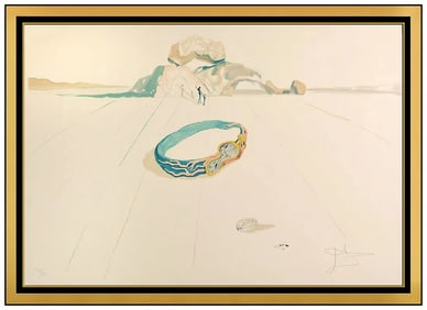 Salvador Dali Desert Bracelet Original Color Lithograph Signed Framed Print