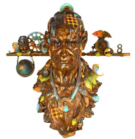 Nano Lopez Urban Bust Bronze Sculpture Full Round Signed Contemporary Artwork
