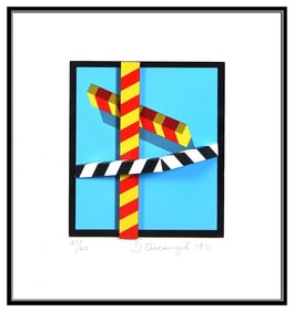 Allan D'Arcangelo Sky Bars Original Sculpture 3D Construction Signed Framed Art