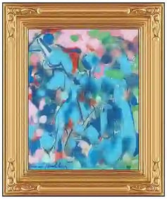 Carl Holty Original Oil Painting Canvas Board Female Figurative Signed Framed Art