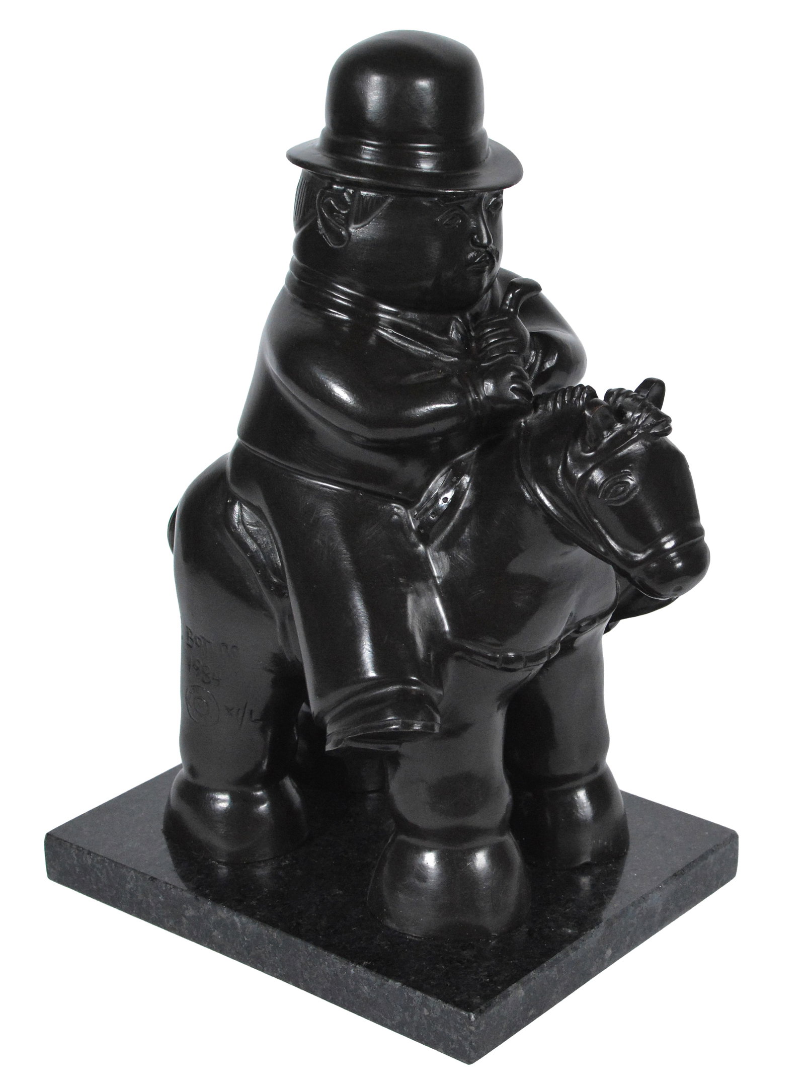 After Fernando Botero Man on Horse Bronze Sculpture Full Round Figurative Artwork (1 of 5)