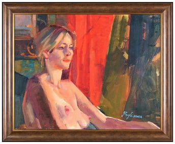 Neil Boyle Original Oil Painting Canvas Board Female Figure Signed Framed Art