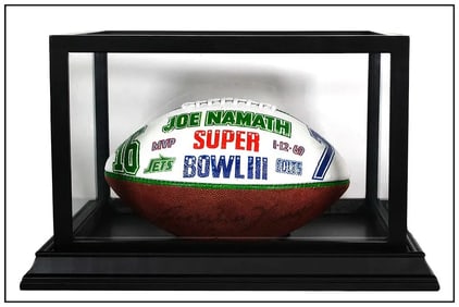 Joe Namath Signed NFL Football Super Bowl III Memorabilia New York Jets Painted