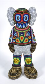 Chroma Rick Wolfryd Companion Beaded Sculpture Huichol Style Abstract Color Artwork