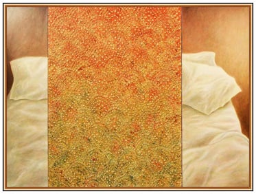 Kathleen Holmes Original Abstract Painting Canvas Large Signed Framed Artwork