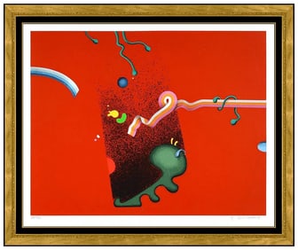 Yankel Ginzburg Set Of 7 Original Silkscreen Prints Abstract Signed Framed Art