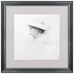 Jonathan Knight Original Graphite Drawing Female Portrait Signed Framed Artwork