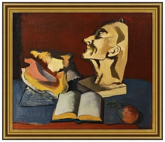 Jan Matulka Original Oil Painting Canvas Still Life Signed Authentic Framed Art