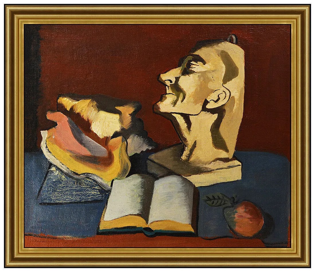 Jan Matulka Original Oil Painting Canvas Still Life Signed Authentic Framed Art (1 of 4)