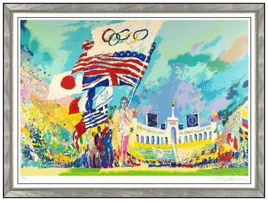 LeRoy Neiman Opening Ceremony Olympics Serigraph Signed Framed Original Artwork