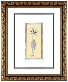 Erte L'Empanachée Original Serigraph Signed Art Deco Fashion Framed Color Print