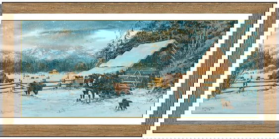 Gerry Metz Original Oil Painting Board Western Horse Landscape Signed Artwork