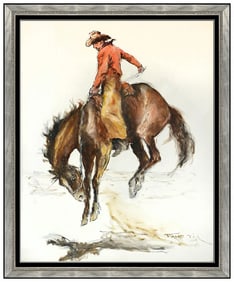 Pal Fried Original Oil Painting Canvas Horse Figures Signed Framed Artwork