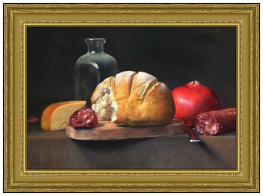 William E Bartlett Original Oil Painting Canvas Still Life Signed Framed Artwork