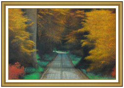 Mark English Original Painting Board Figure Shadow Signed Large Framed Artwork
