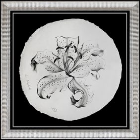 Lowell Blair Nesbitt Original Charcoal Drawing Floral Authentic Signed Artwork