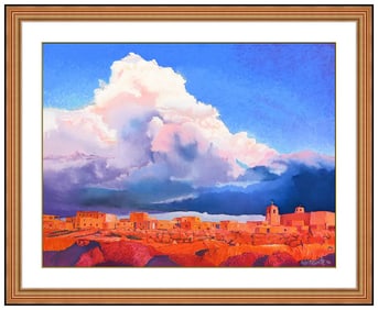 Fritz White Original Pastel Painting Paper Landscape Signed Framed Artwork
