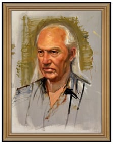 David Kassan Original Oil Painting Board Male Portrait Signed Framed Artwork