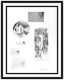 LeRoy Neiman Six Nudes Etching Female Figure Signed Original Framed Artwork