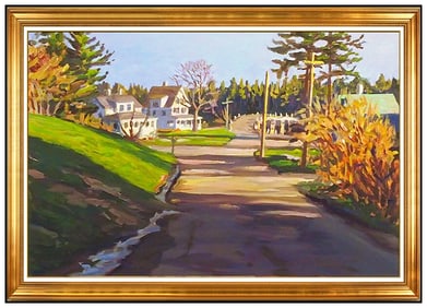 Scott Moore Maine Landscape Oil Painting on Canvas Signed Large Framed Art