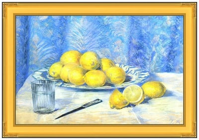 Thomas Allen Jr Still Life Fruit Pastel Painting Signed Original Framed Art