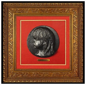 Pierre Auguste Renoir Medallions de Coco Bronze Relief Sculpture Signed Artwork