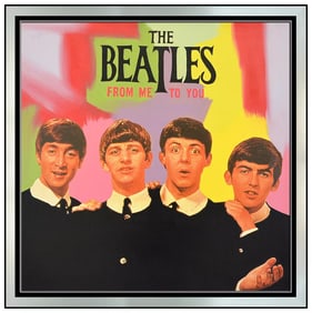 Steve Kaufman The Beatles Oil Painting on Canvas Signed Pop Art Original Large