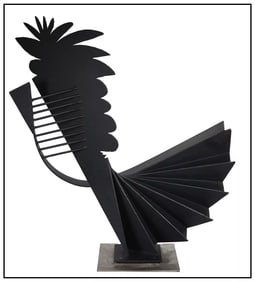 Robert Roesch Abstract Full Round Steel Sculpture Signed Modern Original Artwork