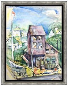 Gilberta Goodwin Signed Gouache Watercolor Painting Original Framed Artwork