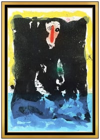 Joan Miro L’Espirit Color Lithograph Hand Signed Modern Abstract Artwork Framed