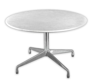 Eames for Herman Miller 42 Inch Marble Outdoor Dining Table Rare Aluminum Group Base